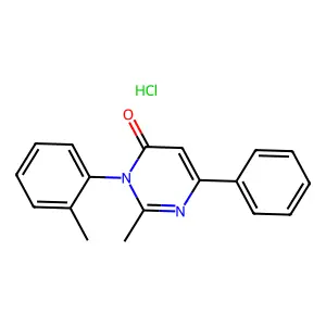 4(3H)-Pyrimidinone, 2-methyl-6-phenyl-3-(o-tolyl)-, hydrochloride structure