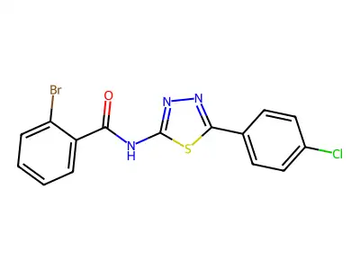 2-bromo-N-(5-(4-chlorophenyl)-1,3,4-thiadiazol-2-yl)benzamide structure