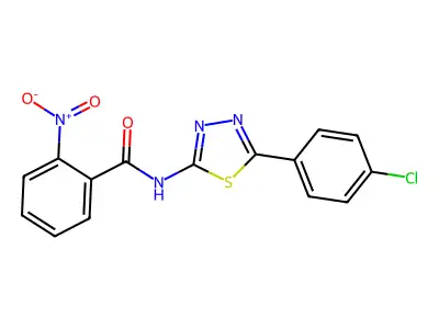 N-[5-(4-chlorophenyl)-1,3,4-thiadiazol-2-yl]-2-nitrobenzamide structure