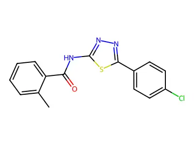 N-[5-(4-chlorophenyl)-1,3,4-thiadiazol-2-yl]-2-methylbenzamide structure