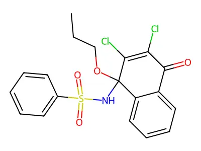N-(2,3-dichloro-4-oxo-1-propoxy-1,4-dihydronaphthalen-1-yl)benzenesulfonamide structure