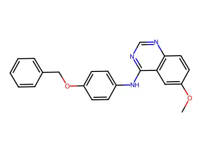 6-methoxy-N-(4-phenylmethoxyphenyl)quinazolin-4-amine structure