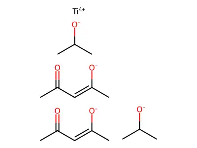 Bis(2,4-pentanedionato)bis(2-propanolato)titanium(IV) structure