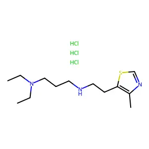 Thiazole, 5-(2-((3-(diethylamino)propyl)amino)ethyl)-4-methyl-, trihydrochloride structure