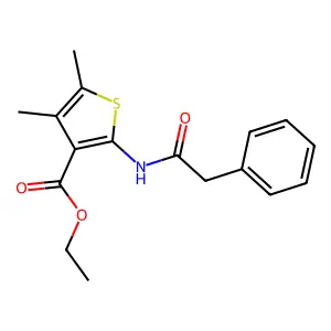 Ethyl 4,5-dimethyl-2-(2-phenylacetamido)thiophene-3-carboxylate structure