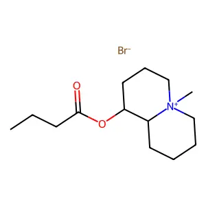 1-(Butanoyloxy)-5-methyloctahydro-2H-quinolizin-5-ium bromide structure