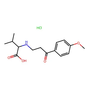 DL-Valine, N-(2-(4-methoxybenzoyl)ethyl)-, hydrochloride structure