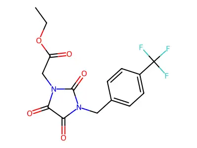 Ethyl 2-{2,4,5-trioxo-3-[4-(trifluoromethyl)benzyl]-1-imidazolidinyl}acetate structure