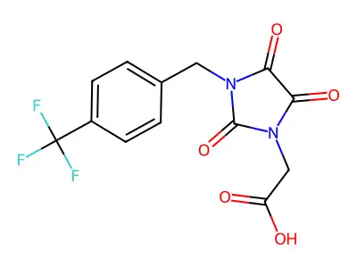 2-{2,4,5-Trioxo-3-[4-(trifluoromethyl)benzyl]-1-imidazolidinyl}acetic acid structure