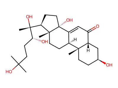 3,14-dihydroxy-10,13-dimethyl-17-(2,3,6-trihydroxy-6-methylheptan-2-yl)-2,3,4,5,9,11,12,15,16,17-decahydro-1H-cyclopenta[a]phenanthren-6-one structure
