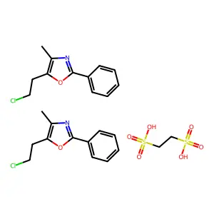 Oxazole, 5-(2-chloroethyl)-4-methyl-2-phenyl-, 1,2-ethanedisulfonate (2:1) structure
