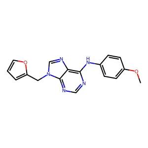 9-(furan-2-ylmethyl)-N-(4-methoxyphenyl)purin-6-amine structure