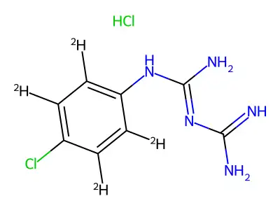 Biguanide, 1-(p-chlorophenyl)-, monohydrochloride structure