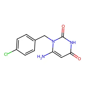 6-Amino-1-[(4-chlorophenyl)methyl]-1,2,3,4-tetrahydropyrimidine-2,4-dione structure