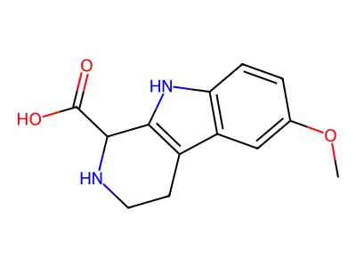 6-Methoxy-1,2,3,4-tetrahydro-9H-pyrido[3,4-b]indole-1-carboxylic acid structure