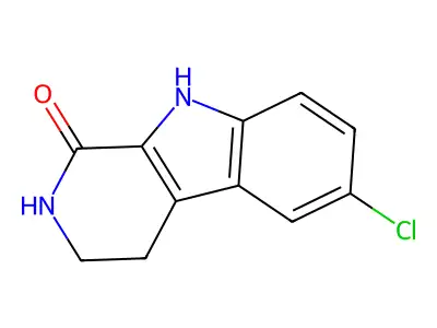 1H-Pyrido(3,4-b)indol-1-one, 2,3,4,9-tetrahydro-6-chloro- structure