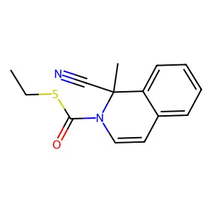 2(1H)-Isoquinolinecarbothioic acid, 1-cyano-1-methyl-, S-ethyl ester structure