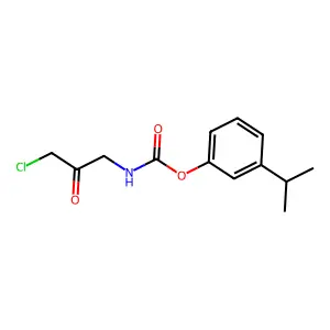 Carbamic acid, (chloroacetyl)methyl-, m-cumenyl ester structure