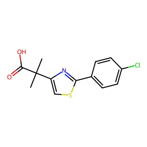 2-[2-(4-Chlorophenyl)-1,3-thiazol-4-yl]-2-methylpropanoic acid structure