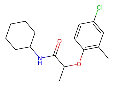 2-(4-chloro-2-methylphenoxy)-N-cyclohexylpropanamide structure