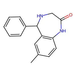 7-Methyl-5-phenyl-1,3,4,5-tetrahydro-1,4-benzodiazepin-2-one structure