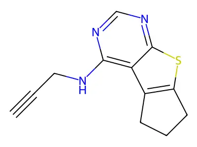 N-(prop-2-yn-1-yl)-7-thia-9,11-diazatricyclo[6.4.0.0,2,6]dodeca-1(12),2(6),8,10-tetraen-12-amine structure
