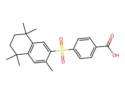 4-((5,6,7,8-Tetrahydro-3,5,5,8,8-pentamethyl-2-naphthyl)sulfonyl)benzoic acid structure
