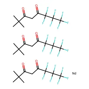 Neodymium tris(hepta-fluorodimethyloctanedione) structure