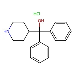 4-Piperidinemethanol, alpha,alpha-diphenyl-, hydrochloride (1:1) structure