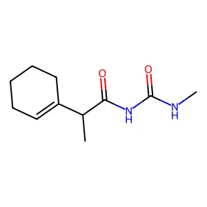 alpha-Methyl-N-((methylamino)carbonyl)-1-cyclohexene-1-acetamide structure