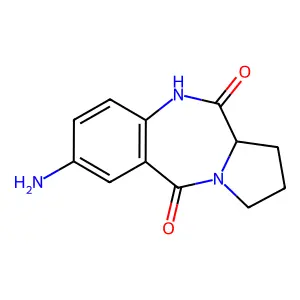 2-amino-6a,7,8,9-tetrahydro-5H-pyrrolo[2,1-c][1,4]benzodiazepine-6,11-dione structure