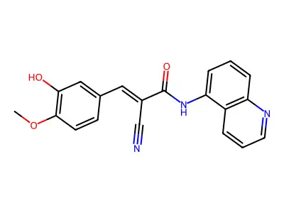 2-cyano-3-(3-hydroxy-4-methoxyphenyl)-N-(quinolin-5-yl)prop-2-enamide structure