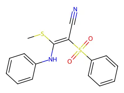 3-Anilino-2-(benzenesulfonyl)-3-methylsulfanyl-prop-2-enenitrile structure