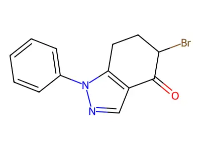 5-Bromo-1,5,6,7-tetrahydro-1-phenyl-4H-indazol-4-one structure