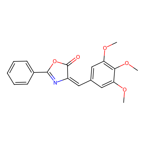 2-Phenyl-4-(3,4,5-trimethoxybenzylidene)oxazol-5(4H)-one structure