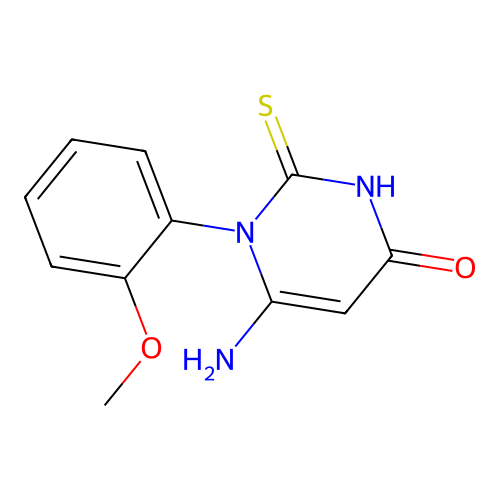 6-amino-1-(2-methoxyphenyl)-2-thioxo-2,3-dihydropyrimidin-4(1H)-one structure
