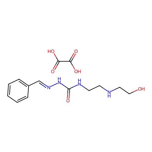N-(2-((2-Hydroxyethyl)amino)ethyl)-2-(phenylmethylene)hydrazinecarboxamide ethanedioate structure