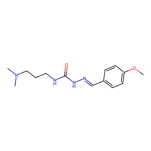 N-(3-(Dimethylamino)propyl)-2-((4-methoxyphenyl)methylene)hydrazinecarboxamide structure