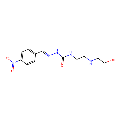 N-(2-((2-Hydroxyethyl)amino)ethyl)-2-((4-nitrophenyl)methylene)hydrazinecarboxamide structure
