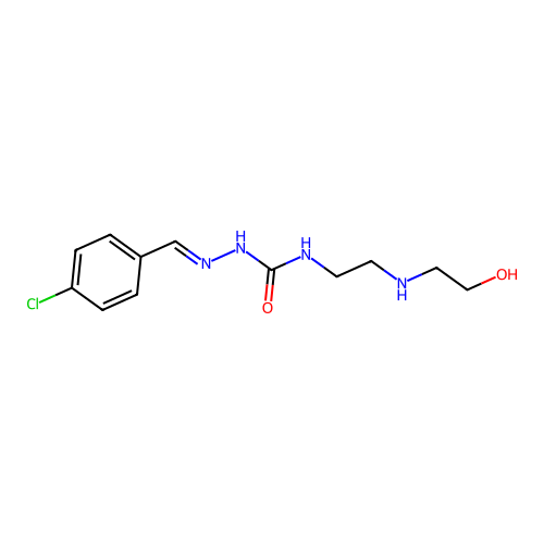 2-((4-Chlorophenyl)methylene)-N-(2-((2-hydroxyethyl)amino)ethyl)hydrazinecarboxamide structure