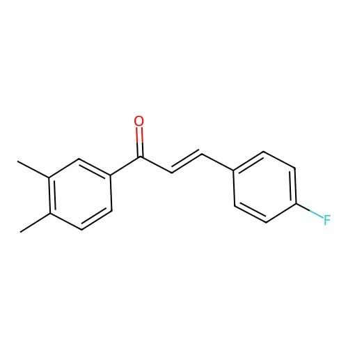 (E)-1-(3,4-dimethylphenyl)-3-(4-fluorophenyl)prop-2-en-1-one structure