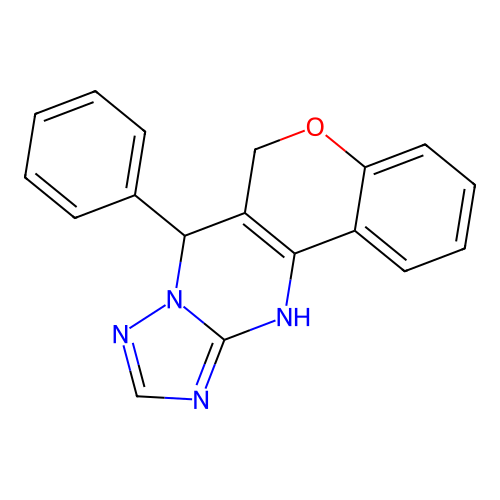 7-phenyl-7,12-dihydro-6H-chromeno[4,3-d][1,2,4]triazolo[1,5-a]pyrimidine structure