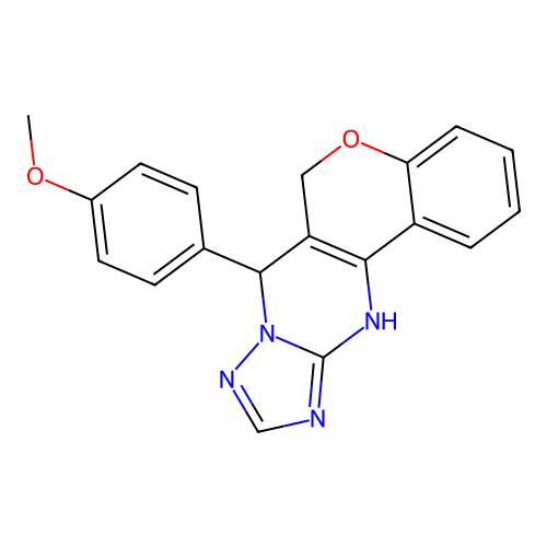 7-(4-methoxyphenyl)-7,12-dihydro-6H-chromeno[4,3-d][1,2,4]triazolo[1,5-a]pyrimidine structure