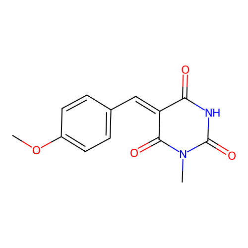 (5Z)-5-(4-methoxybenzylidene)-1-methylpyrimidine-2,4,6(1H,3H,5H)-trione structure