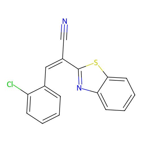 (Z)-2-(benzo[d]thiazol-2-yl)-3-(2-chlorophenyl)acrylonitrile structure