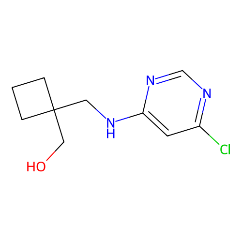 (1-(((6-Chloro-4-pyrimidinyl)amino)methyl)cyclobutyl)methanol structure