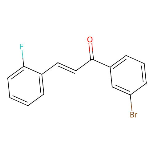 (E)-1-(3-bromophenyl)-3-(2-fluorophenyl)prop-2-en-1-one structure