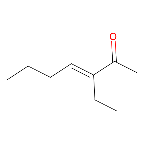 (E)-3-ethylhept-3-en-2-one structure