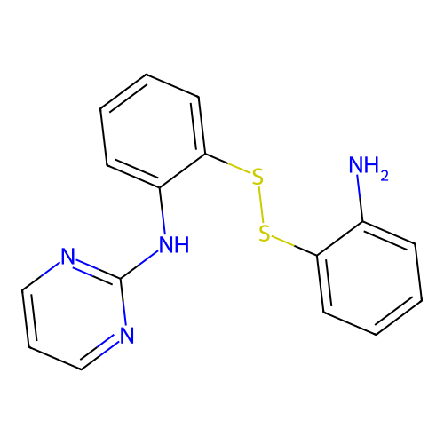 N-(2-((2-Aminophenyl)disulfanyl)phenyl)pyrimidin-2-amine structure