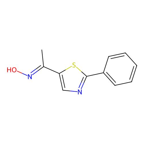 (NE)-N-[1-(2-phenyl-1,3-thiazol-5-yl)ethylidene]hydroxylamine structure